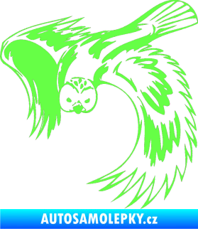 Samolepka Predators 085 levá sova Fluorescentní zelená