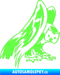 Samolepka Predators 097 pravá sova Fluorescentní zelená