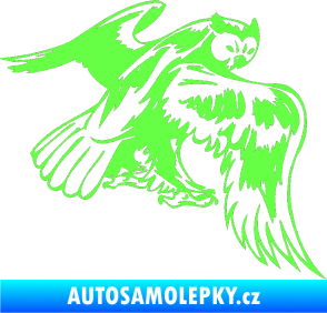 Samolepka Predators 100 pravá sova Fluorescentní zelená