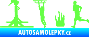 Samolepka Překážkové závody 001 levá OCR Fluorescentní zelená