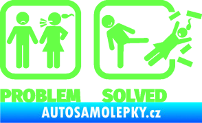 Samolepka Problem? Solved 001 Fluorescentní zelená
