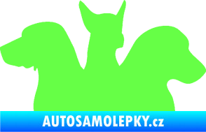 Samolepka Psi 001 pravá skupinka Fluorescentní zelená