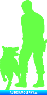 Samolepka Psovod 001 levá Fluorescentní zelená