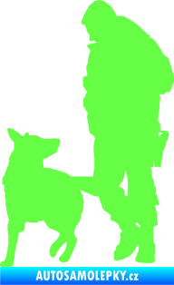 Samolepka Psovod 003 levá Fluorescentní zelená