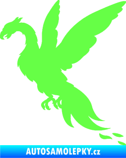 Samolepka Pták Fénix 001 levá Fluorescentní zelená