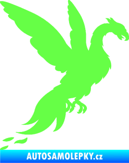 Samolepka Pták Fénix 001 pravá Fluorescentní zelená