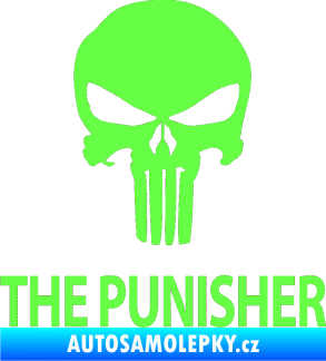 Samolepka Punisher 002 s nápisem Fluorescentní zelená