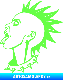 Samolepka Punk rocker lady levá Fluorescentní zelená