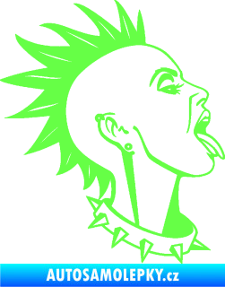 Samolepka Punk rocker lady pravá Fluorescentní zelená