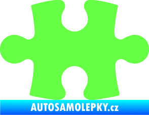 Samolepka Puzzle 001 dílek Fluorescentní zelená