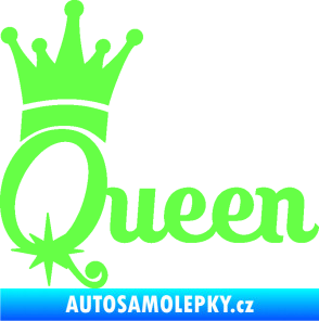 Samolepka Queen 002 s korunkou Fluorescentní zelená