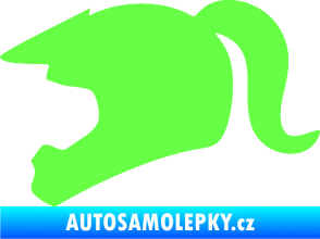Samolepka Racing girl levá helma Fluorescentní zelená