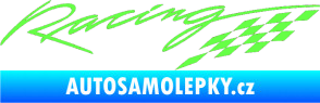 Samolepka Racing sachovnice Fluorescentní zelená