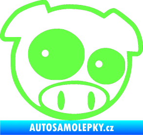 Samolepka Rally pig 001 pravá Fluorescentní zelená