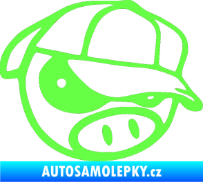 Samolepka Rally pig 003 pravá Fluorescentní zelená