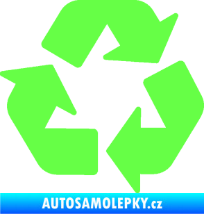 Samolepka Recyklace 001 symbol Fluorescentní zelená