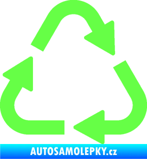 Samolepka Recyklace 002 symbol Fluorescentní zelená
