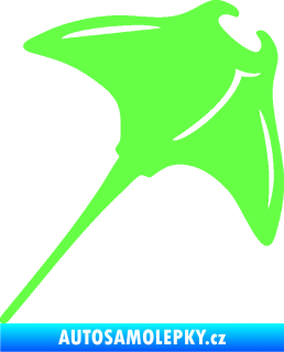Samolepka Rejnok 004  pravá manta Fluorescentní zelená