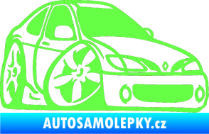 Samolepka Renault Megane karikatura pravá Fluorescentní zelená