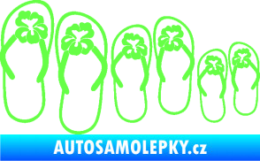 Samolepka Rodina v autě botičky 002 Fluorescentní zelená