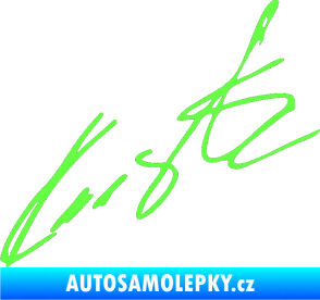 Samolepka Podpis Roman Kresta  Fluorescentní zelená