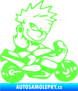 Samolepka Rošťák na motorce pravá f*ck Fluorescentní zelená