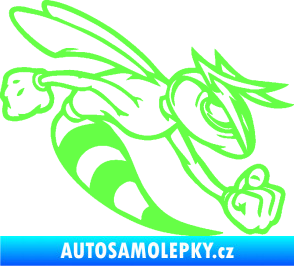 Samolepka Rozzuřená vosa 001 pravá Fluorescentní zelená