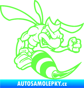 Samolepka Rozzuřená vosa 003 pravá Fluorescentní zelená