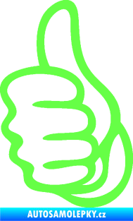 Samolepka Ruka 001 levá palec nahoru Fluorescentní zelená