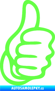 Samolepka Ruka 001 pravá palec nahoru Fluorescentní zelená