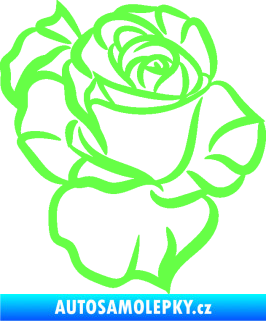 Samolepka Růže 006 pravá Fluorescentní zelená