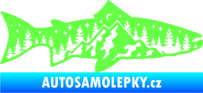 Samolepka Ryba 021 pravá noční rybaření Fluorescentní zelená