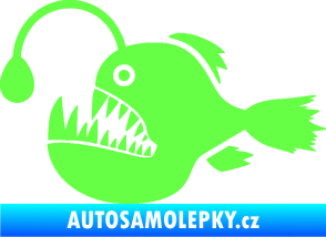 Samolepka Ryba 022 levá mořský ďas s lampičkou Fluorescentní zelená
