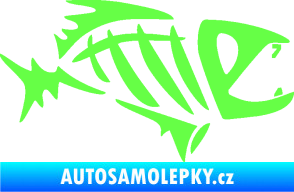 Samolepka Ryba kostra  007 pravá Fluorescentní zelená