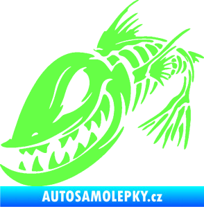 Samolepka Ryba kostra 001 levá Fluorescentní zelená