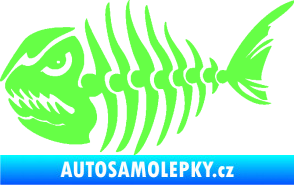 Samolepka Ryba kostra 004 levá Fluorescentní zelená