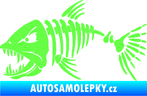 Samolepka Ryba kostra 005 levá Fluorescentní zelená