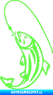 Samolepka Ryba s návnadou 003 levá Fluorescentní zelená