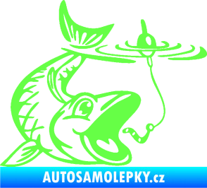 Samolepka Ryba s návnadou 004 pravá Fluorescentní zelená