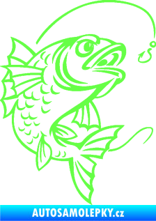 Samolepka Ryba s návnadou 005 pravá Fluorescentní zelená