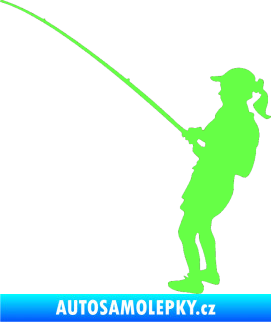 Samolepka Rybář 005 levá Fluorescentní zelená