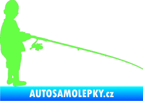 Samolepka Rybář 009 pravá Fluorescentní zelená