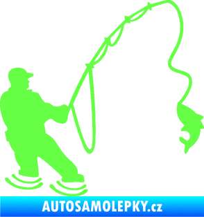 Samolepka Rybář 018 pravá Fluorescentní zelená
