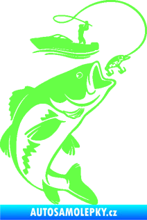 Samolepka Rybář 019 pravá Fluorescentní zelená