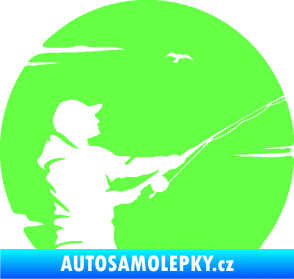 Samolepka Rybář 022 pravá Fluorescentní zelená