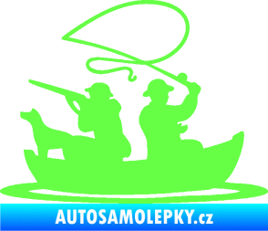 Samolepka Rybaření a lov 001 pravá Fluorescentní zelená