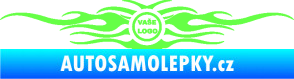 Samolepka Samolepka na zadní sklo plameny se znakem Fluorescentní zelená