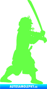 Samolepka Samuraj 001 pravá Fluorescentní zelená