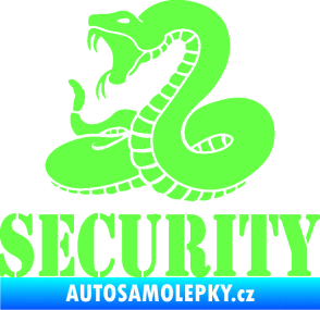 Samolepka Security hlídáno - levá had Fluorescentní zelená