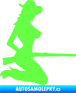 Samolepka Sexy country girl pravá Fluorescentní zelená